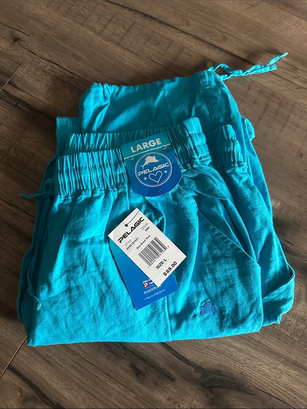 Pelagic Turquoise Drawstring Ibiza Beach Pants